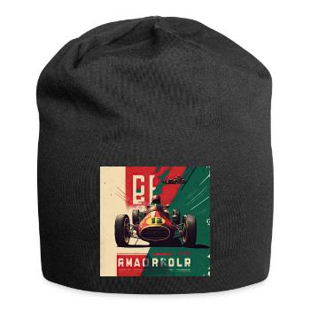 Retro Car Poster Vintage Car Old School - Jersey Beanie - black - Front