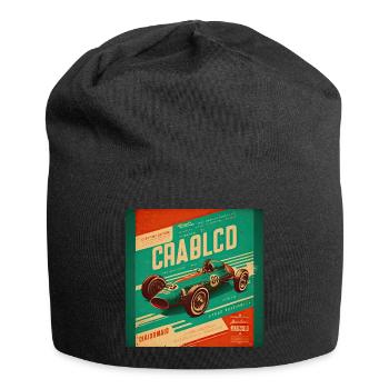 Retro Car Poster Vintage Car Old School - Jersey Beanie - black - Front