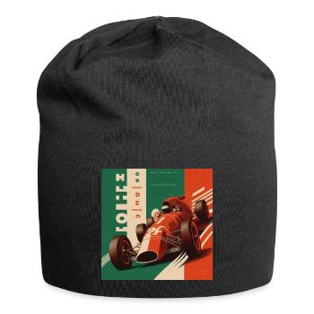 Retro Car Poster Vintage Car Old School - Jersey Beanie - black - Front