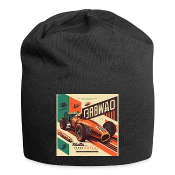 Retro Car Poster Vintage Car Old School - Jersey Beanie - black - Front