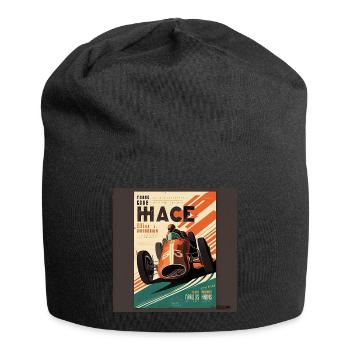 Retro Car Poster Vintage Car Old School - Jersey Beanie - black - Front