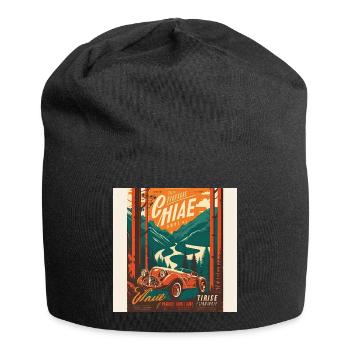 Retro Car Poster Vintage Car Old School - Jersey Beanie - black - Front