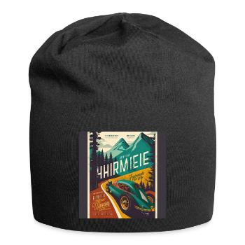 Retro Car Poster Vintage Car Old School - Jersey Beanie - black - Front
