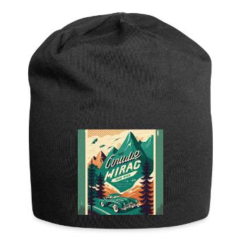 Retro Car Poster Vintage Car Old School - Jersey Beanie - black - Front