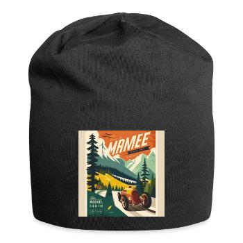 Retro Car Poster Vintage Car Old School - Jersey Beanie - black - Front