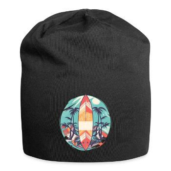 Surfbrett - Jersey-Beanie - Schwarz - Vorne