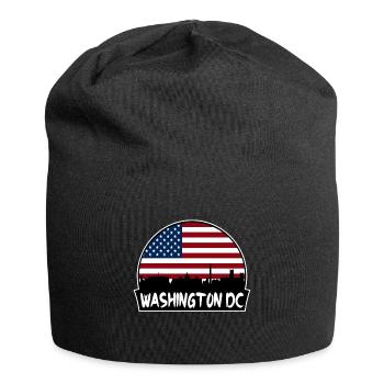 Washington Dc Washington Usa Flagge Skyline Silhouet - Jersey-Beanie - Schwarz - Vorne