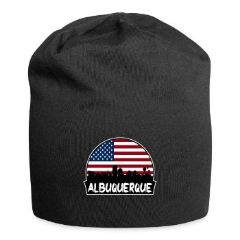 Albuquerque Nouveau-Mexique États-Unis Flag Skyline Silhouette - Bonnet en jersey - noir - Devant