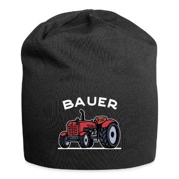 Bauer Traktor Landleben Landmaschinen Bauernhof - Jersey-Beanie - Schwarz - Vorne