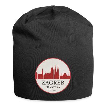 Zagreb Skyline Emblem Croatia - Jersey Beanie - black - Front