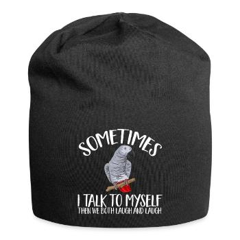 Graupapagei African Grey Parrot Papagei - Jersey-Beanie - Schwarz - Vorne