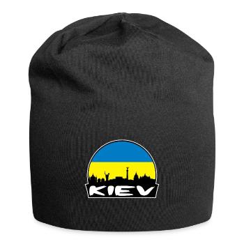 Kiev Ukraine Flag Skyline Silhouette Travel - Jersey Beanie - black - Front