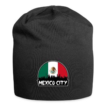 Mexiko-Stadt Mexiko-Flagge Skyline Silhouette Reisen - Jersey-Beanie - Schwarz - Vorne
