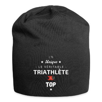 Le véritable Triathlète au top - Bonnet en jersey - noir - Devant