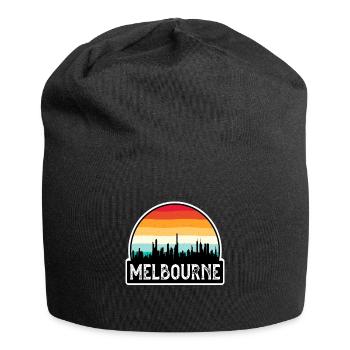 Melbourne Australien Flagge Skyline Reisesouvenir - Jersey-Beanie - Schwarz - Vorne