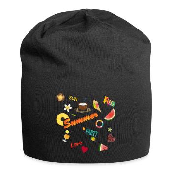 Soleil, été, plaisir et fête. Pot-pourri des sens - Bonnet en jersey - noir - Devant