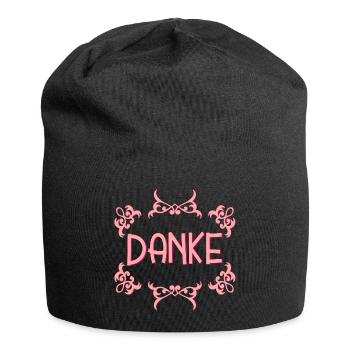 Dankeschöngeschenke DANKE SPRÜCHE - Jersey-Beanie - Schwarz - Vorne