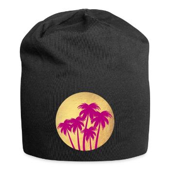 Circle Gold Palm Pink Holiday Deluxe South Seas Luxury - Bonnet en jersey - noir - Devant