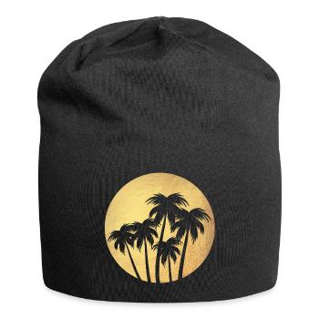 Cercle Or Palmiers Vacances De Luxe Rond Chill Mers du Sud - Bonnet en jersey - noir - Devant