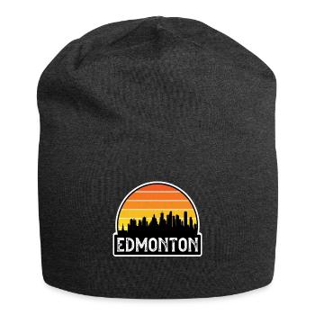 Edmonton Canada Flag Skyline Souvenir de voyage - Bonnet en jersey - charbon - Devant