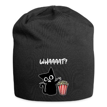 Cat Popcon Movies Saying Cinema Night Theatre - Jersey Beanie - black - Front
