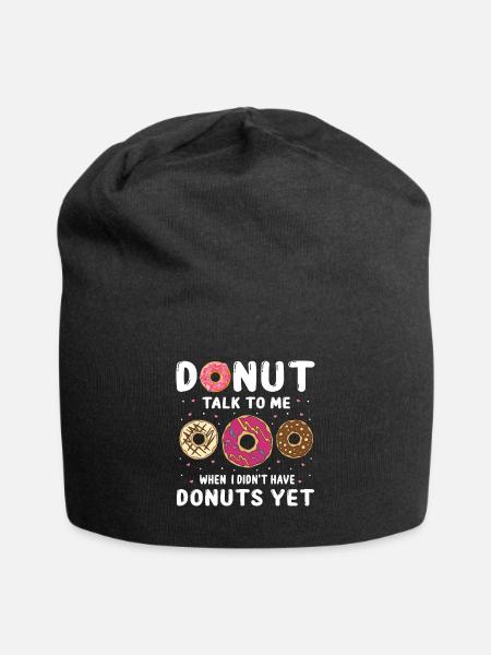 Donut spricht mit mir Design - Jersey-Beanie - Schwarz