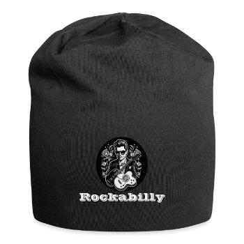Rockabilly weiß - Jersey-Beanie - Schwarz - Vorne