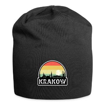 Krakau Polen Flagge Skyline Reisesouvenir - Jersey-Beanie - Schwarz - Vorne