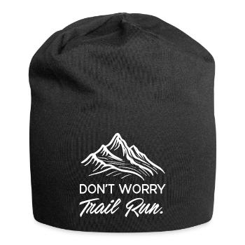 Mach dir keine Sorgen. Trailrun. - Jersey-Beanie - Schwarz - Vorne