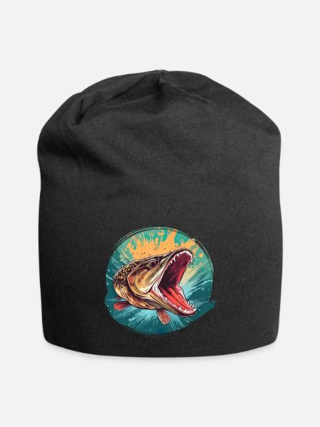 Hecht - Jersey-Beanie - Schwarz