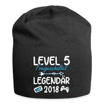 Level 5 Jahre Geburtstagsshirt Gamer 2018 - Jersey-Beanie - Schwarz - Vorne