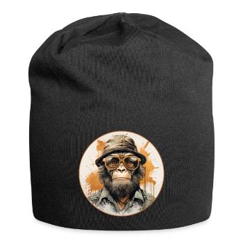 Singe sérieux #6 - Bonnet en jersey - noir - Devant