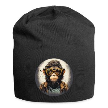 Singe sérieux #10 - Bonnet en jersey - noir - Devant