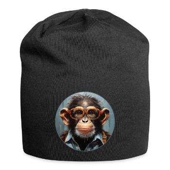 Singe sérieux #5 - Bonnet en jersey - noir - Devant