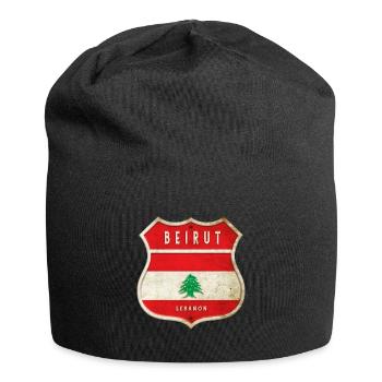 Beyrouth Liban Armoiries Drapeaux Design - Bonnet en jersey - noir - Devant