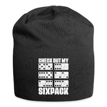 Domino Spiel Design - Jersey-Beanie - Schwarz - Vorne