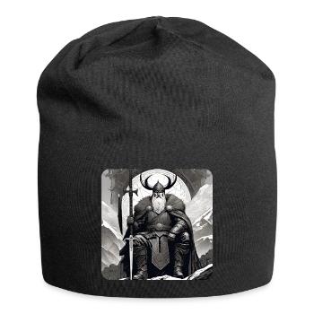 Stolzer Wikinger mit Hörner Helm - Jersey-Beanie - Schwarz - Vorne