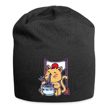 Anime Ramen Cat Mangastyle Japonais Comic Manga - Bonnet en jersey - noir - Devant