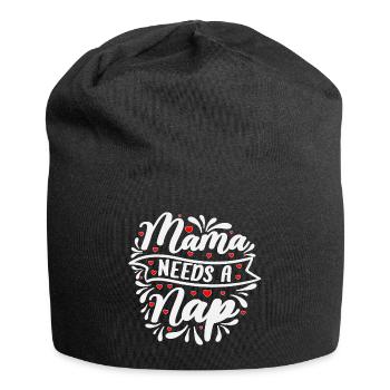 Mama needs a nap gold red heart motifs - Jersey Beanie - black - Front