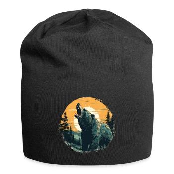 Grizzly in sundown - Jersey Beanie - black - Front