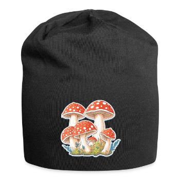 Fliegenpilze, Pilze - Jersey-Beanie - Schwarz - Vorne