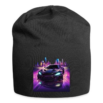 Fascination de la nuit - Voiture de sport City Speed - Bonnet en jersey - noir - Devant