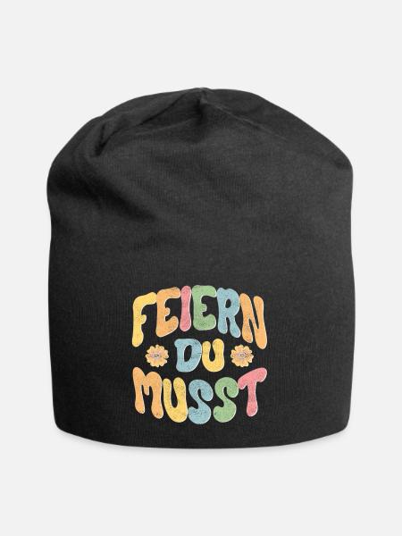 Feiern Du musst! - Jersey-Beanie - Schwarz