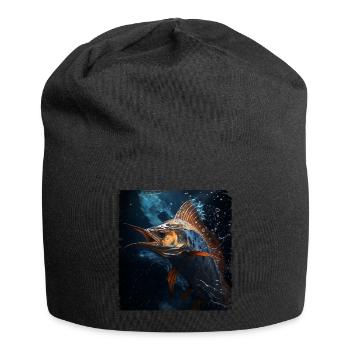 Marlin sous l’eau style rétro - Bonnet en jersey - noir - Devant