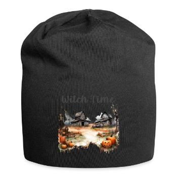 Halloween Pumpkin Horror - Jersey Beanie - black - Front