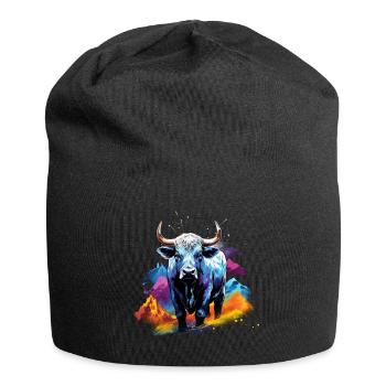 Eringer, vache d'hérens suisse - Bonnet en jersey - noir - Devant