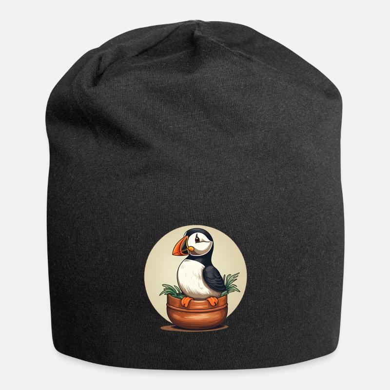 Papageientaucher - Jersey-Beanie - Schwarz