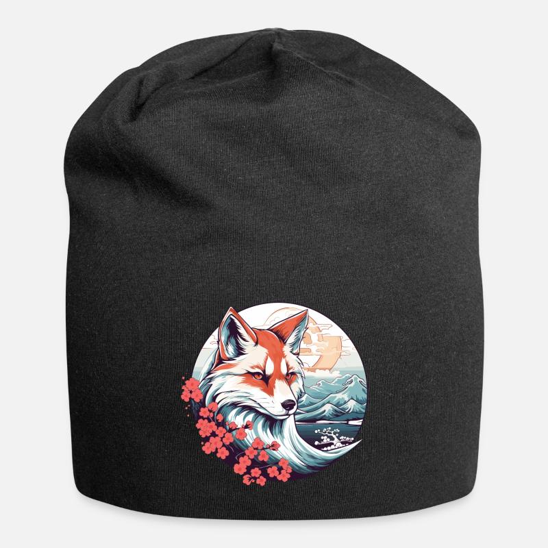 Anime Japan Kitsune Fox - Jersey Beanie - black