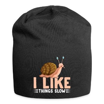 Snail lover Snail owner I like - Jersey Beanie - black - Front
