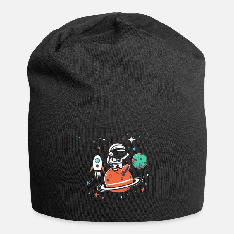 Astronaute à bord de l’aventure spatiale d’Orange Planet - Bonnet en jersey - noir